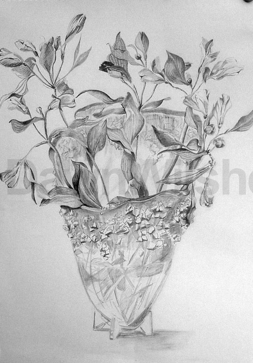 Lilies in Crystal Vase